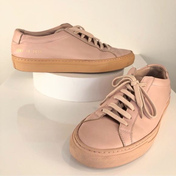 𝅺woman by Common Projects Low Top Ballerina Pink Leather Sneakers size 7 - Picture 2 of 5